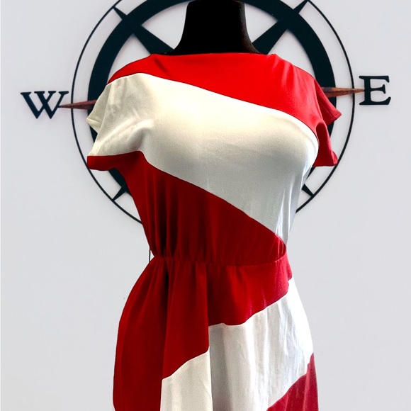 Vintage, Los Angeles label, nautical style dress. Polyester. - Picture 2 of 7